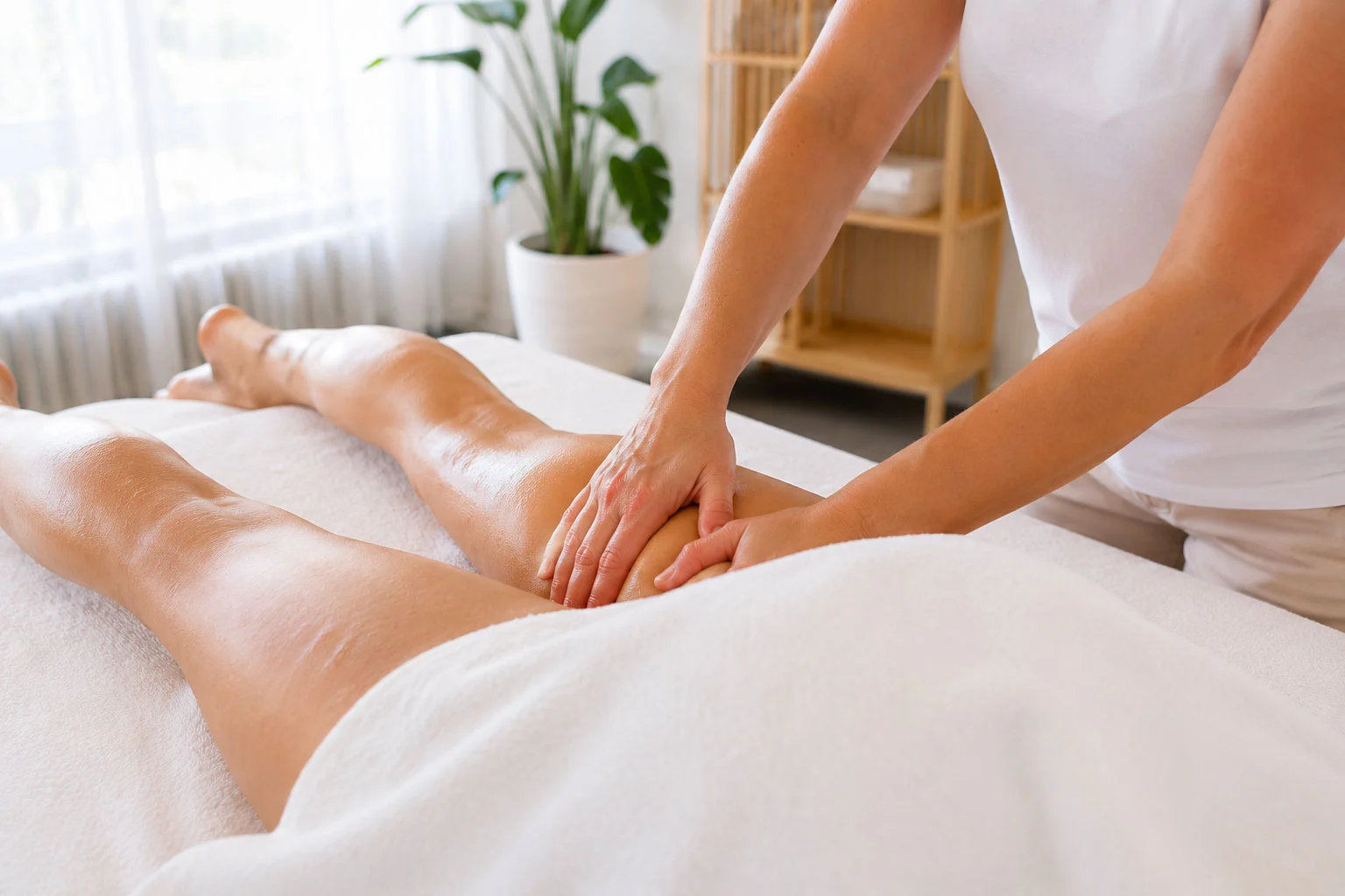 Lymphdrainage mit sanften Griffen in der Praxis für Ebikon